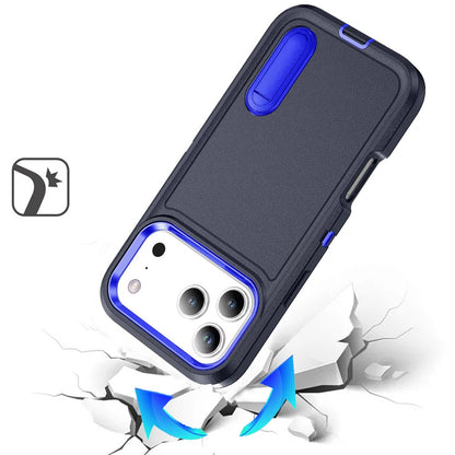 Phone Case for Apple iPhone 18 Pro/ 17 Pro 3in1 Tough Rugged Kickstand Shockproof Armor Grip Heavy Duty Drop Resistant Protective Hybrid Cover Black