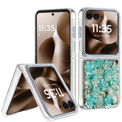 For Motorola Razr Ultra 2025 Muti-Color Floral Fashion Bling Crystal 3D Full Diamonds Stones Sparkle Rhinestone Glitter Hybrid Case Cover