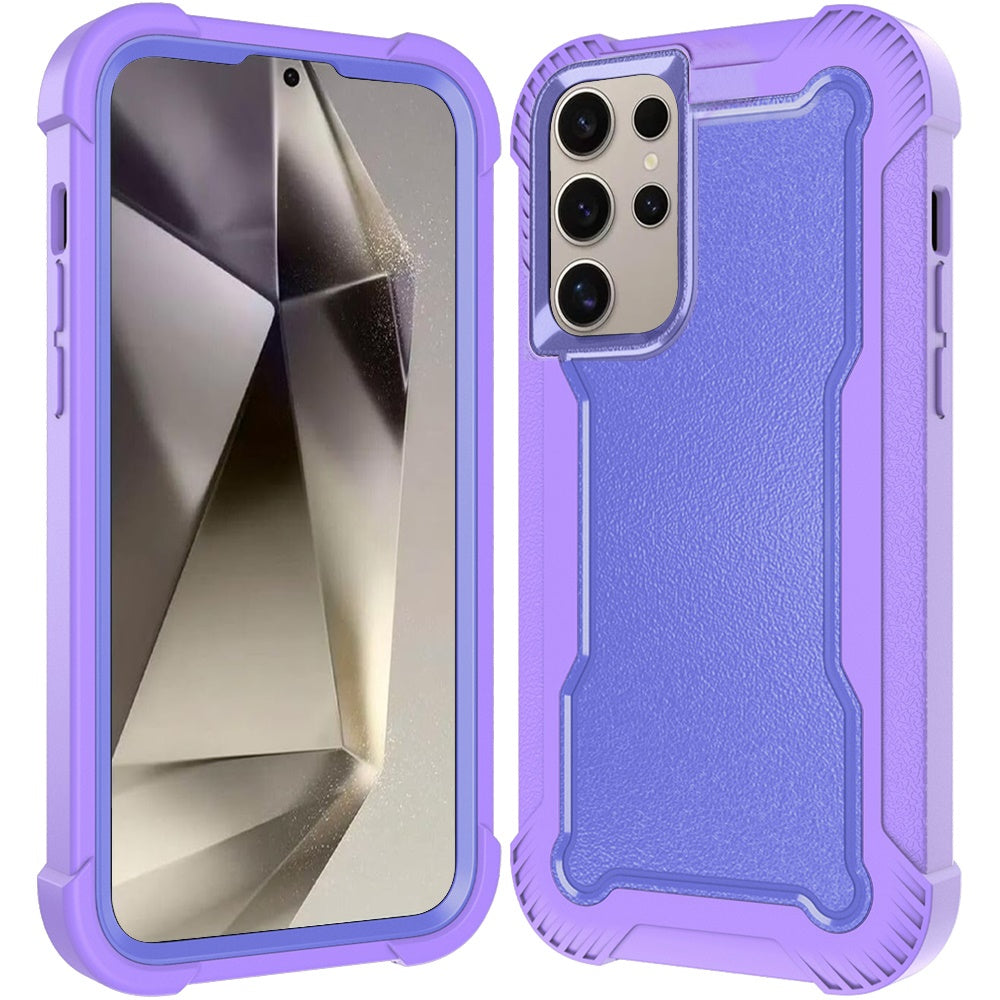 For Samsung Galaxy S25 /S24 Tough Hybrid Case - Shockproof 3-in-1 Armor Full-Body Protection PC + TPU Rubber Bumper Frame Case Cover