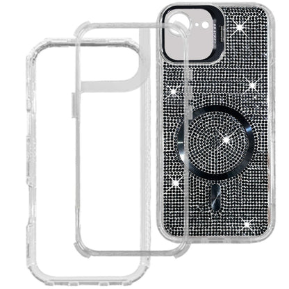 Phone Case for Apple iPhone 17E / iPhone 16E Luxury Glitter Magnetic Hybrid with Camera Stand Dual Layer Shockproof Sparkle Dot Pattern Clear Edges Cover