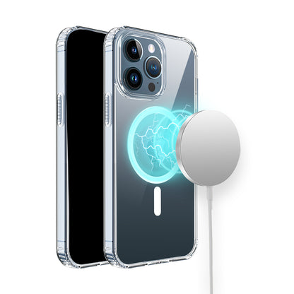 For Apple iPhone SE 3 (2022) SE/8/7 Classic Hybrid True Transparent Shockproof Back Magnetic Case Compatible with MagSafe Case Cover Clear