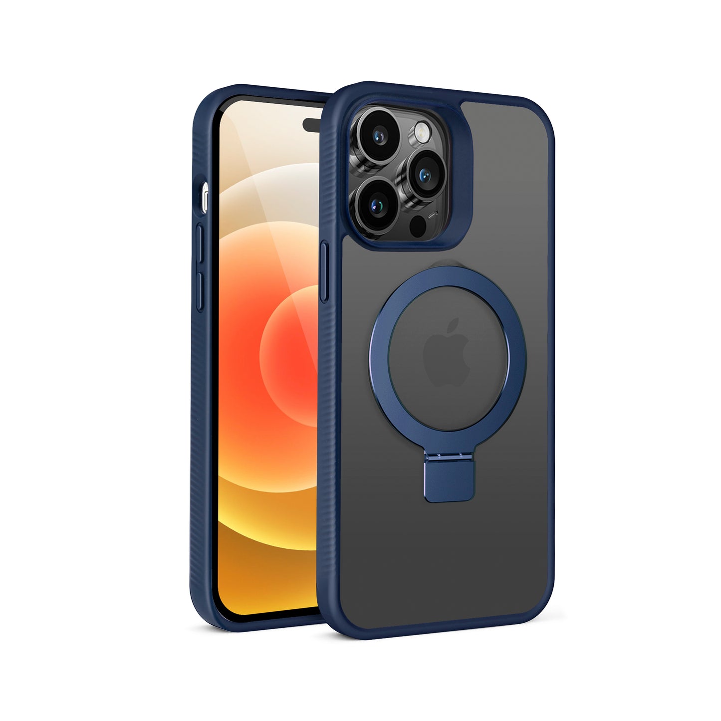 For Samsung Galaxy S26 Ultra Magnetic Circle Kickstand with MagSafe Compatibility, Matte Skin, Rugged Bumper, and Ring Holder Case Cover Blue