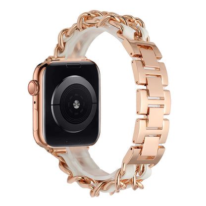 Watch Band for Apple Watch 42/44/45/46mm & Ultra 49mm, Series 4-10 & SE Zinc Alloy Leather Adjustable Strap Secure Buckle Comfortable Fit Durable Construction