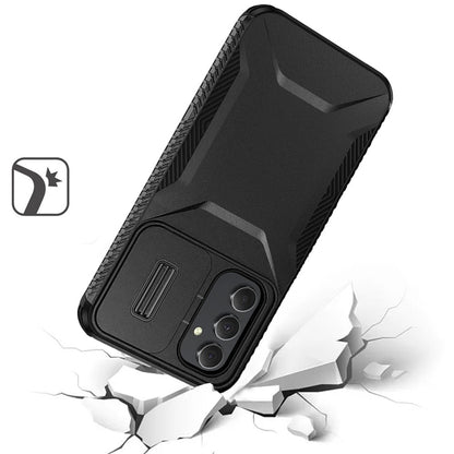 For Samsung Galaxy A15 5G Slim Fit Shockproof Hybrid with Slide Camera Window Covering, Rugged Tpu Silicone Hard PC Bumper Case Cover