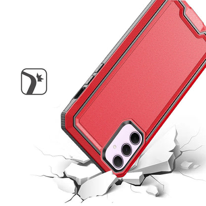 For Samsung Galaxy A16 5G Tough Modern Fused Hybrid Armor Hard PC + TPU Rubber Shockproof Drop Impact Protection Case Cover Red