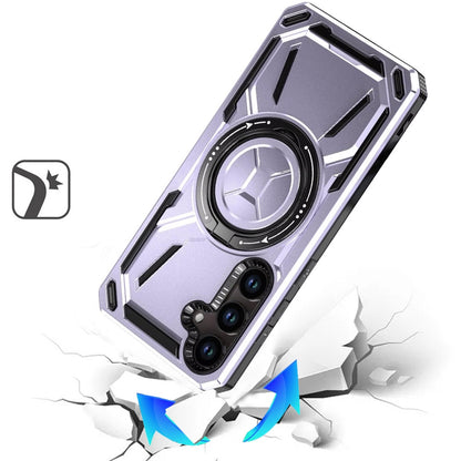 Phone Case for Samsung Galaxy A56 / A36 Magnetic Ring Circle Stand Shockproof 360 Rotating Kickstand Hybrid Armor Anti Slip Protective Grip Frame Cover Light Purple