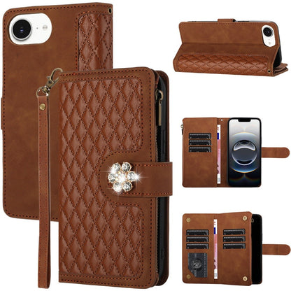 PU Leather Wallet Design Jewel Bling with Credit Card Holder Flip Folio Pouch Zipper Purse Wrist Strap