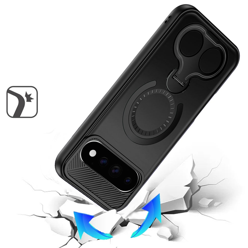 Phone Case for Google Pixel 11 /11 Pro Magnetic 2 Ring Stand Car Mount Friendly Shockproof Rugged Grip Armor Dual Ring Kickstand Heavy Duty Hybrid Cover