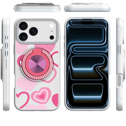 Phone Case for Apple iPhone 18 Pro Max Magnetic Ring Stand Matte Metal Hybrid Car Mount Friendly Shockproof Rotational Grip Diamond Design Pattern Cover