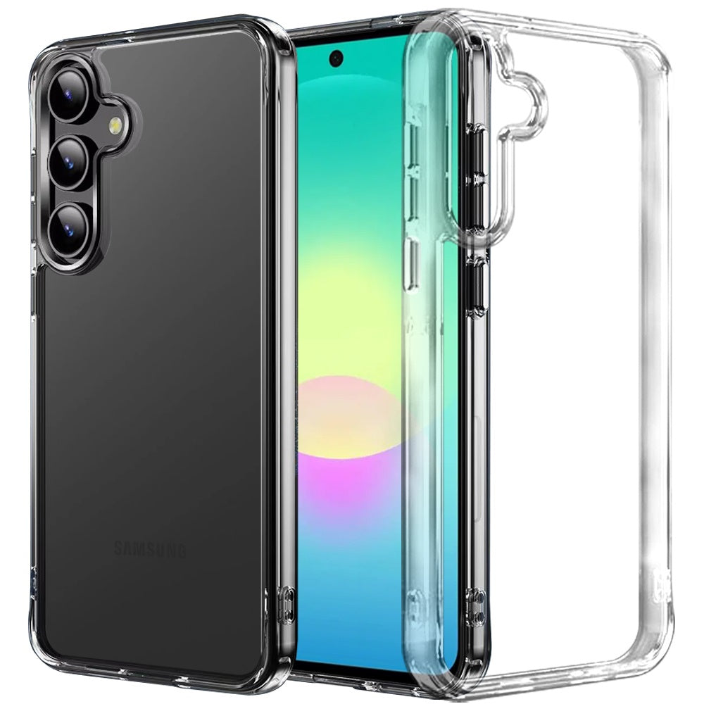Phone Case for Samsung Galaxy A27 Crystal Transparent Thick 2.0mm Shockproof Chrome Button Durable Grip Camera Protection Hybrid Design Cover Clear