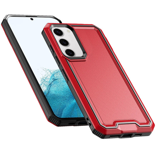 For Samsung Galaxy S22 Tough Modern Fused Hybrid Armor Hard PC TPU Rubber Shockproof Drop Protection Impact Case Cover Red