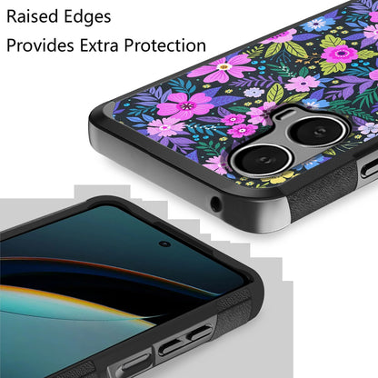 For Motorola Moto G Stylus 5G 2025 Fashion Graphic Design Hybrid 2in1 Tough Strong Hard PC TPU Frame, Magnet Mount Friendly, Shockproof Protection Case Cover Mystical Floral Boom