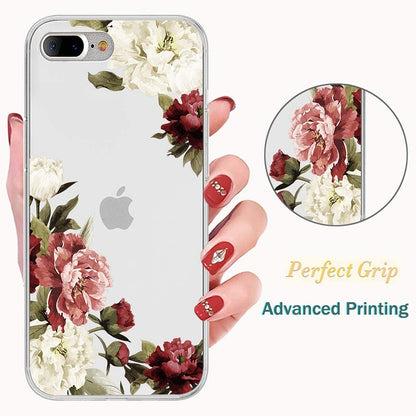 Phone Case Cover for Apple iPhone 17E /iPhone 16E Floral Pattern Hybrid Transparent TPU Silicone, Shock Absorption Bumper, Hard Back Slim Cover