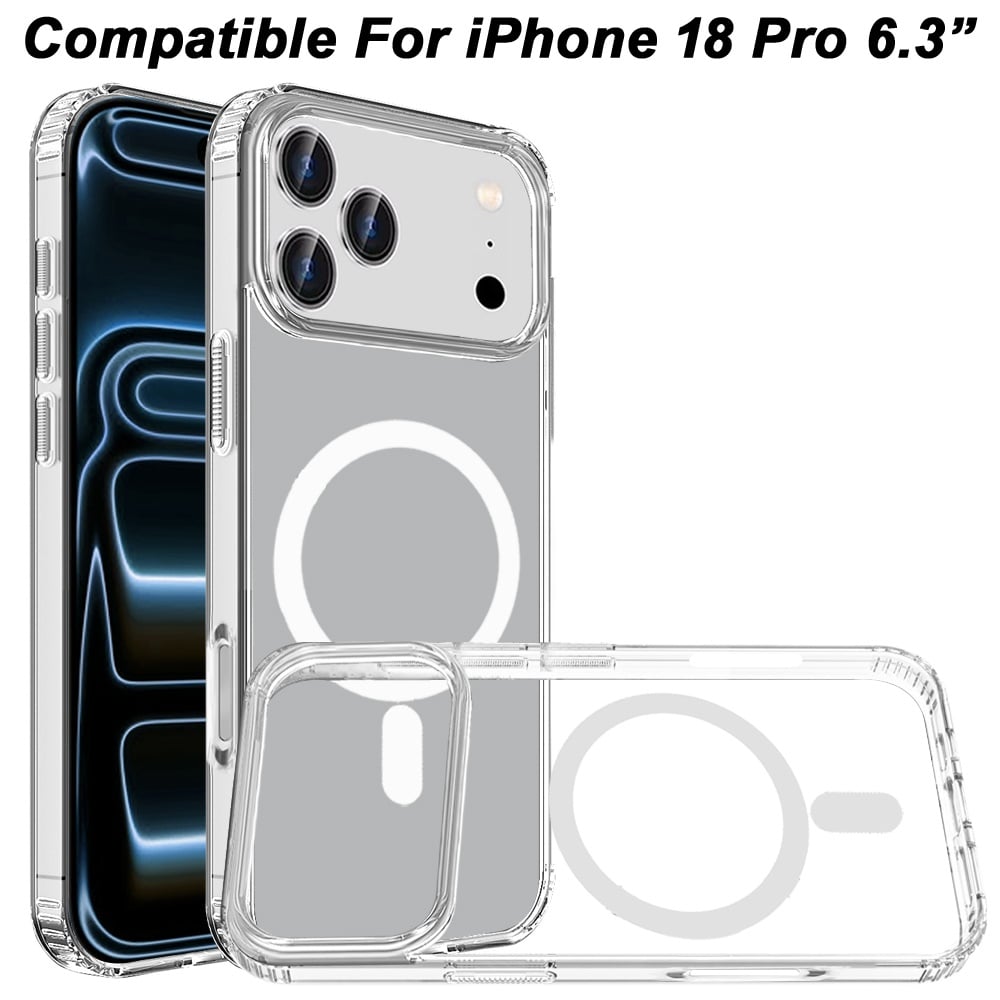 magnetic clear TPU PC hybrid shockproof reinforced corners drop protection hard shell flexible bumper slim fit