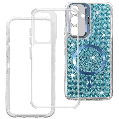 Phone Case for Samsung Galaxy S26 FE /Fan Edition Luxury Glitter Magnetic Hybrid with Camera Stand Dual Layer Shockproof Sparkle Dot Pattern Clear Edges Cover