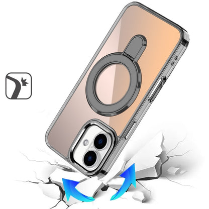 Phone Case for Apple iPhone 18/ iPhone 17 Chrome Magnetic Ring Stand Rotational Shockproof Hybrid Kickstand Metal Finish Rugged Drop Protection Armor Cover