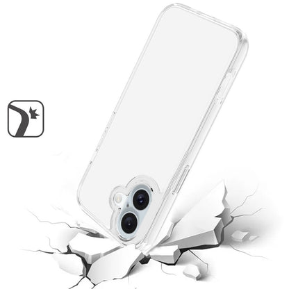 For Apple iPhone 16 Plus Transparent Shock Absorption PC + TPU Rubber Gel Thick 3mm Hybrid Silicone Slim Fit Back Case Cover Clear