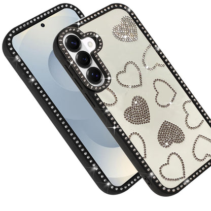 For Samsung Galaxy S26+ / S26 Plus Spread Love Glitter Shimmer Diamond Edge Hybrid Drop Protection Shockproof Design Compatible Case Cover