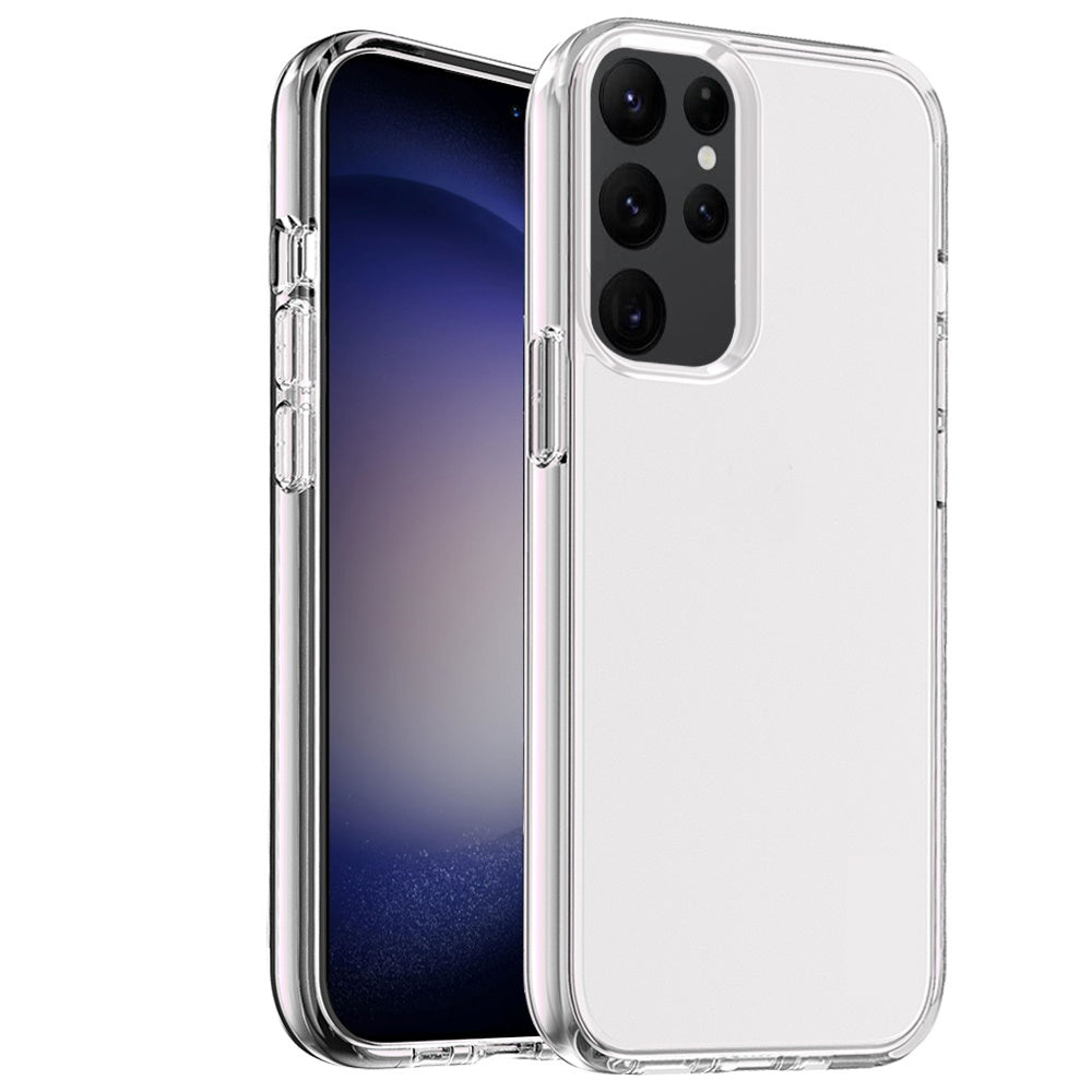 For Samsung Galaxy S24 Ultra Transparent Shock Absorption PC + TPU Rubber Gel Thick 3mm Hybrid Silicone Slim Fit Back Case Cover Smoke