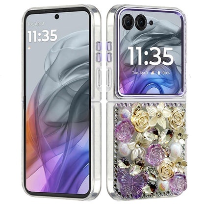 Luxury Rose Bling Rhinestone Glitter Floral Hybrid Shockproof Stylish Protective Designer Ornament Sparkle