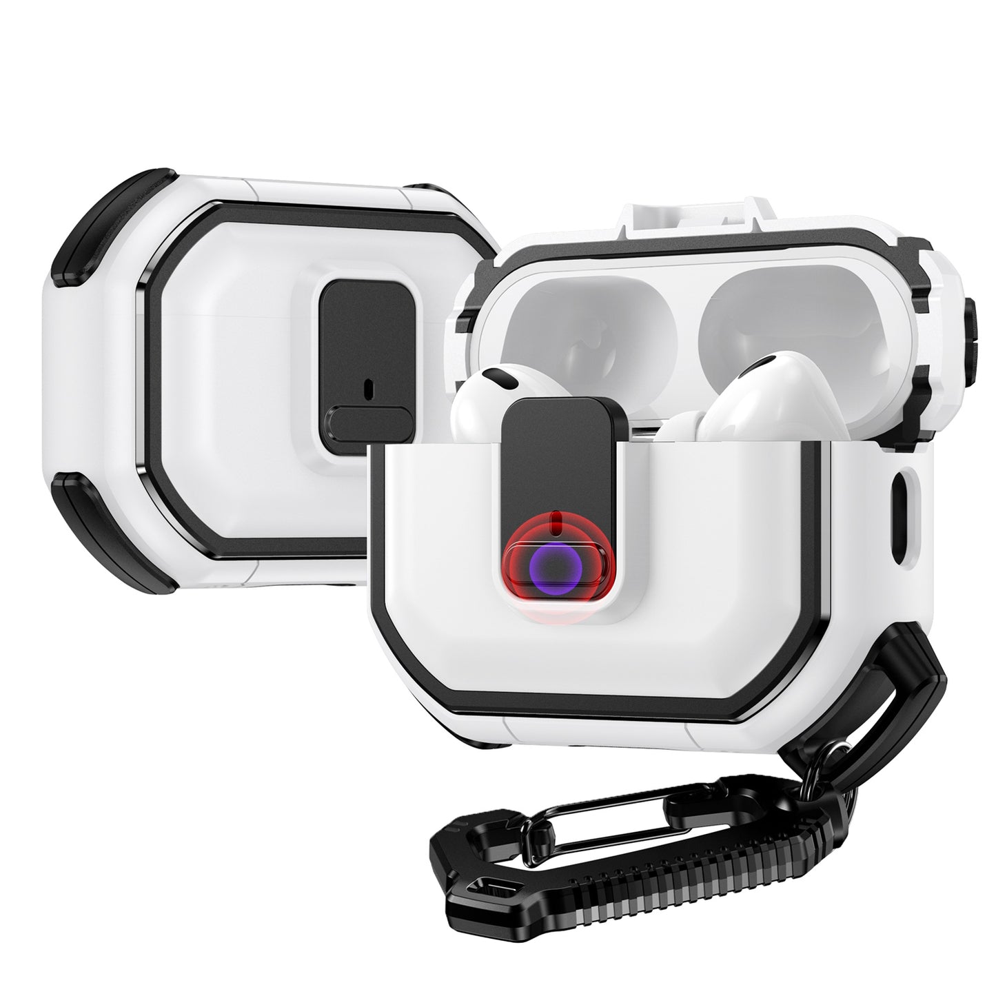 AirPods Case for Apple Airpods Pro 3 Switch Button Shockproof Hybrid Scratch Resistant Dust Proof Wireless Charging Compatible Belt Loop Cover