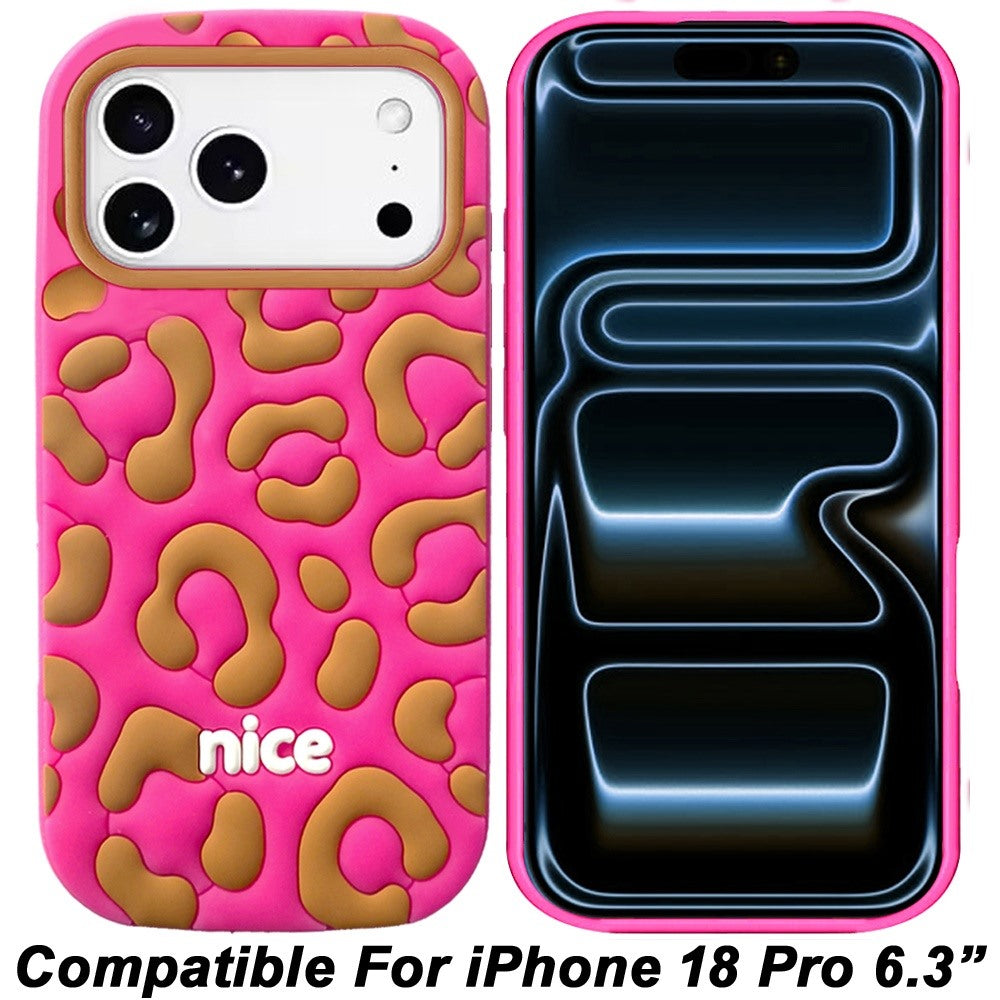Phone Case for Apple iPhone 18 Pro Fashionable Silicone Textured Decorative Design Pattern Protective Rubber TPU Hybrid Protection Cover