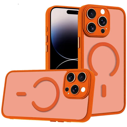 Phone Case for Apple iPhone 14 Pro Max Matte Frosted Magnetic Back Hybrid Hard PC Soft TPU Camera Protection Slim Shock Absorbing Anti Fingerprint Cover