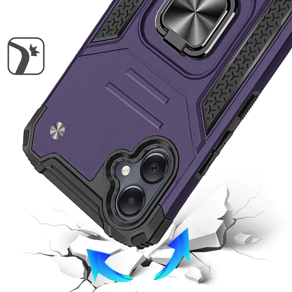 Phone Case for Samsung Galaxy A08 4G, A07 5G, A07 4G Magnetic Car Mount Hybrid Ring Stand Shockproof Rugged Grip Armor Heavy Duty Protective TPU Durable Cover