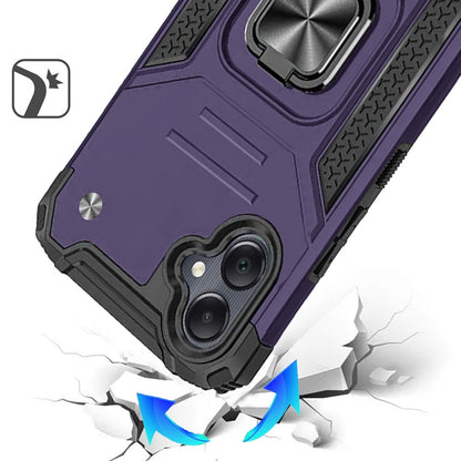 Phone Case for Samsung Galaxy A08 4G, A07 5G, A07 4G Magnetic Car Mount Hybrid Ring Stand Shockproof Rugged Grip Armor Heavy Duty Protective TPU Durable Cover