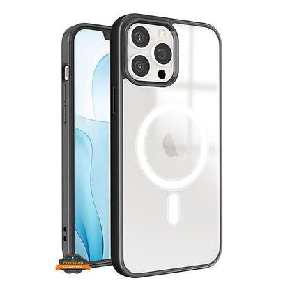 For Apple iPhone 17 Pro Max Hybrid Clear Transparent with Color Edge Bumper, MagSafe Compatible Ultra Slim Hard PC Case Cover