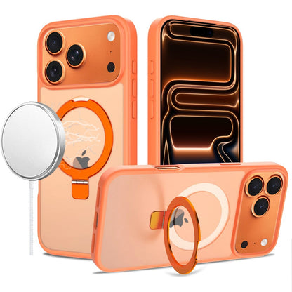 For Samsung Galaxy S26 Ultra Magnetic Circle Back with Ring Stand Full Rotation Matte Hybrid Shockproof Case Cover