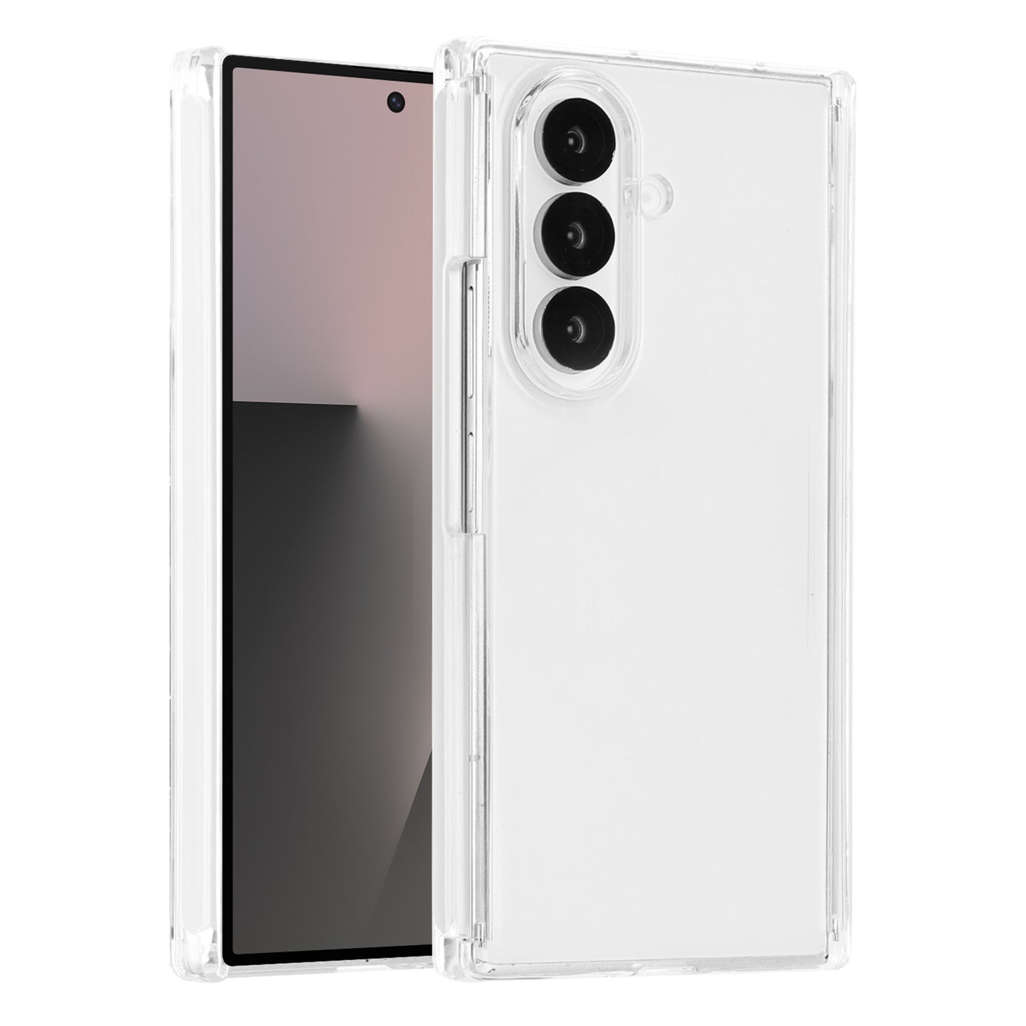 For Samsung Galaxy Z TriFold Pure Crystal Clear Hybrid Shockproof Armor Protection Durable Grip Design Transparent Impact Defense Case Cover Clear