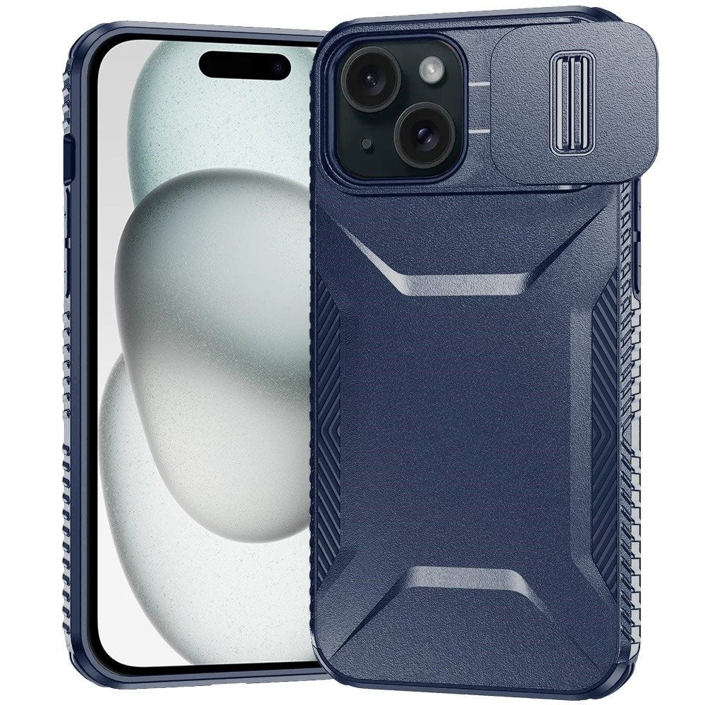 For Apple iPhone 12 /12 Pro Slim Fit Shockproof Hybrid with Slide Camera Window Covering, Rugged Tpu Silicone Hard PC Bumper Case Cover