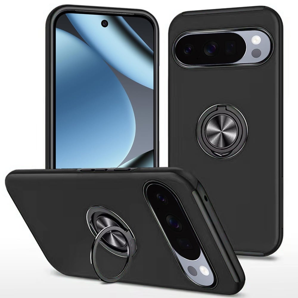 Phone Case for Google Pixel 11 Pro XL Invisible Ring Stand Shockproof Anti Slip Durable Grip Protective Hybrid Slim Fit Magnetic Car Mount Holder Cover