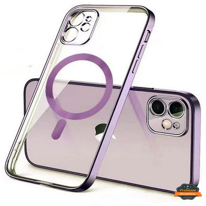 For Apple iPhone 17 Pro Clear Hybrid Case with Plating Chrome Frame, Camera Protection, MagSafe Compatible Case Cover