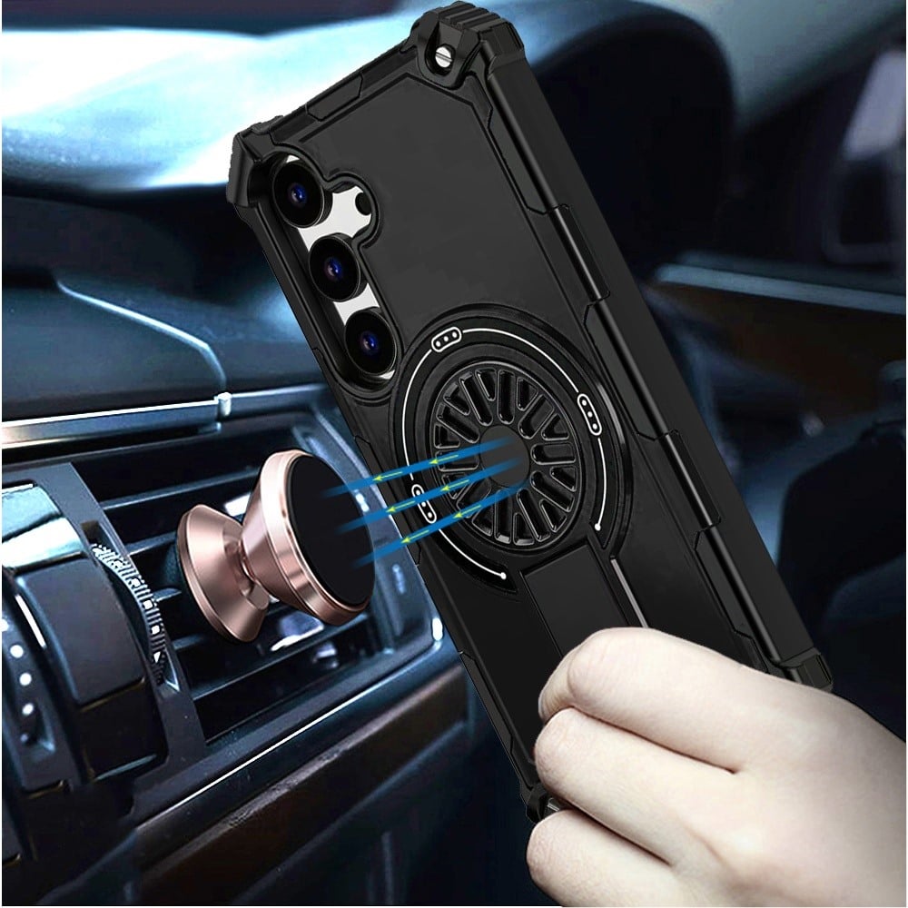 Phone Case for Samsung Galaxy S26 FE /Fan Edition Invisible Kickstand Magnetic Car Mount Friendly Shockproof Texture Anti Slip Durable Grip Heavy Duty Hybrid Cover