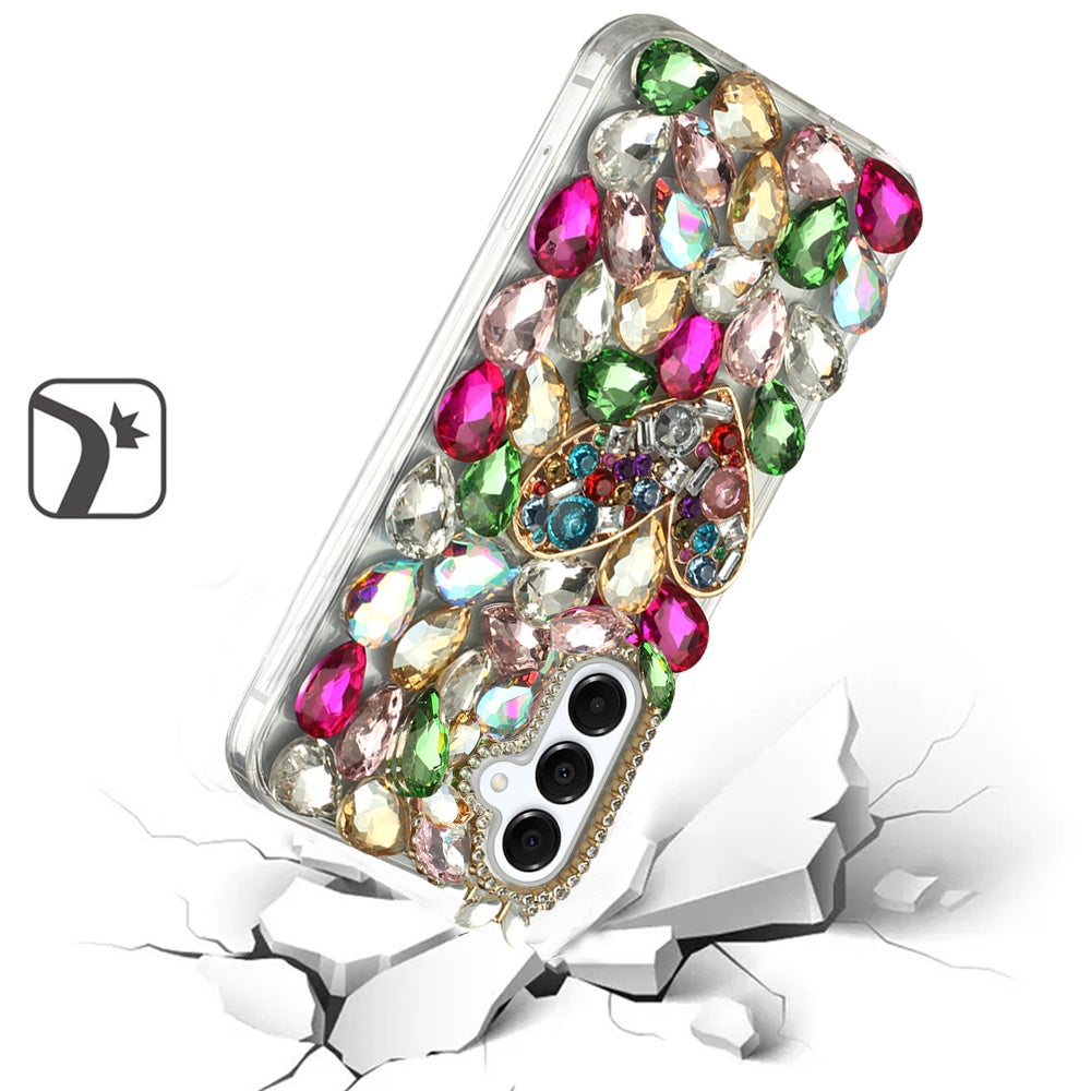 For Samsung Galaxy S25 /S24 Bling Crystal 3D Full Diamonds Luxury Sparkle Rhinestone Hybrid Protective Case Cover
