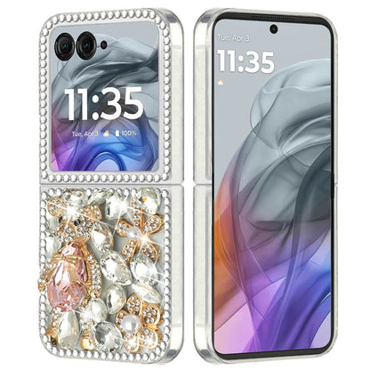 For Motorola Razr 2024 Bling Crystal 3D Full Diamonds Luxury Sparkle Glitter Rhinestone Hybrid Protective Case Cover