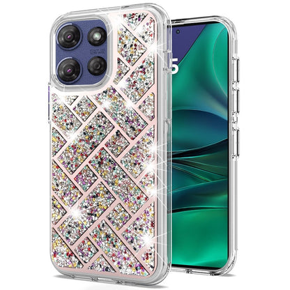 For Motorola Moto G 5G 2025 Sparkly 3D Design Diamond Shockproof Protective Bling Glitter Rhinestone Hybrid Skin PC & TPU Case Cover