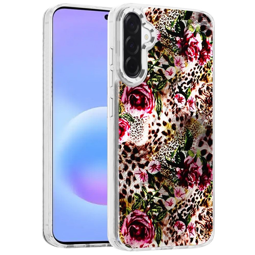 Phone Case for Samsung Galaxy A57 Luxury Glitter Epoxy Design Chrome Metallic Edge Shockproof Protective Stylish Fashion Durable Slim Premium Finish Cover