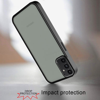 Phone Case for Samsung Galaxy A15 5G Polished Acrylic Hybrid TPU Slim Shockproof Metal Button Thick Durable Grip Camera Protection Anti-Scratch Cover Black