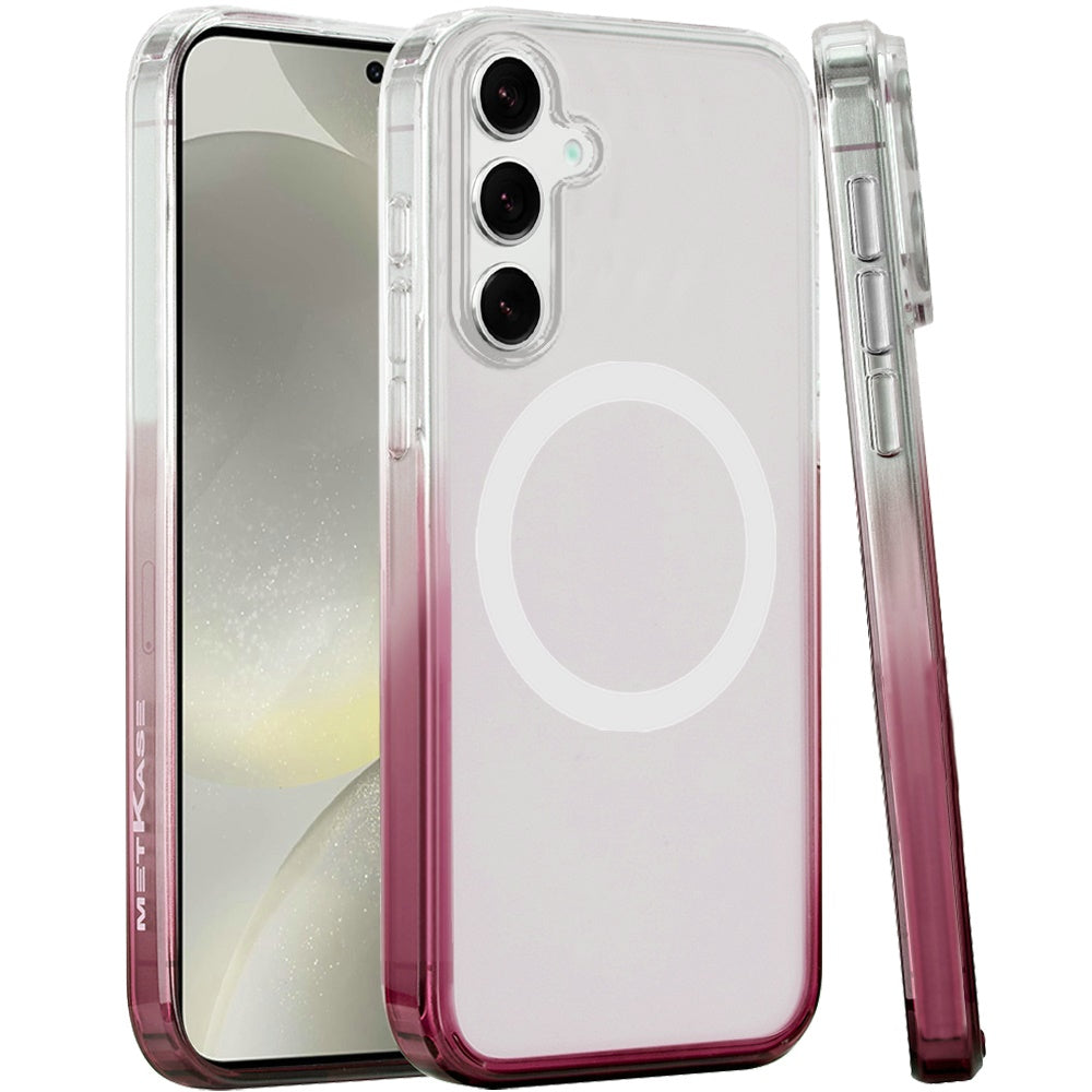 For Samsung Galaxy S25 /S24 Transparent Two Tone Gradiant Magnetic Space [Compatible with Magsafe] Hybrid Shockproof Protective Case Cover