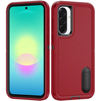 Phone Case for Samsung Galaxy A27 3in1 Tough Rugged Kickstand Shockproof Armor Grip Heavy Duty Drop Resistant Protective Hybrid Cover