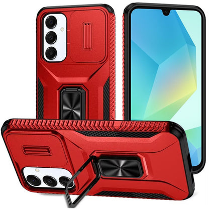 For Samsung Galaxy A16 5G Camera Cover Phone Case with Magnetic Rotation Ring Stand [Military Grade] Hybrid Hard TPU Shockproof Case Cover