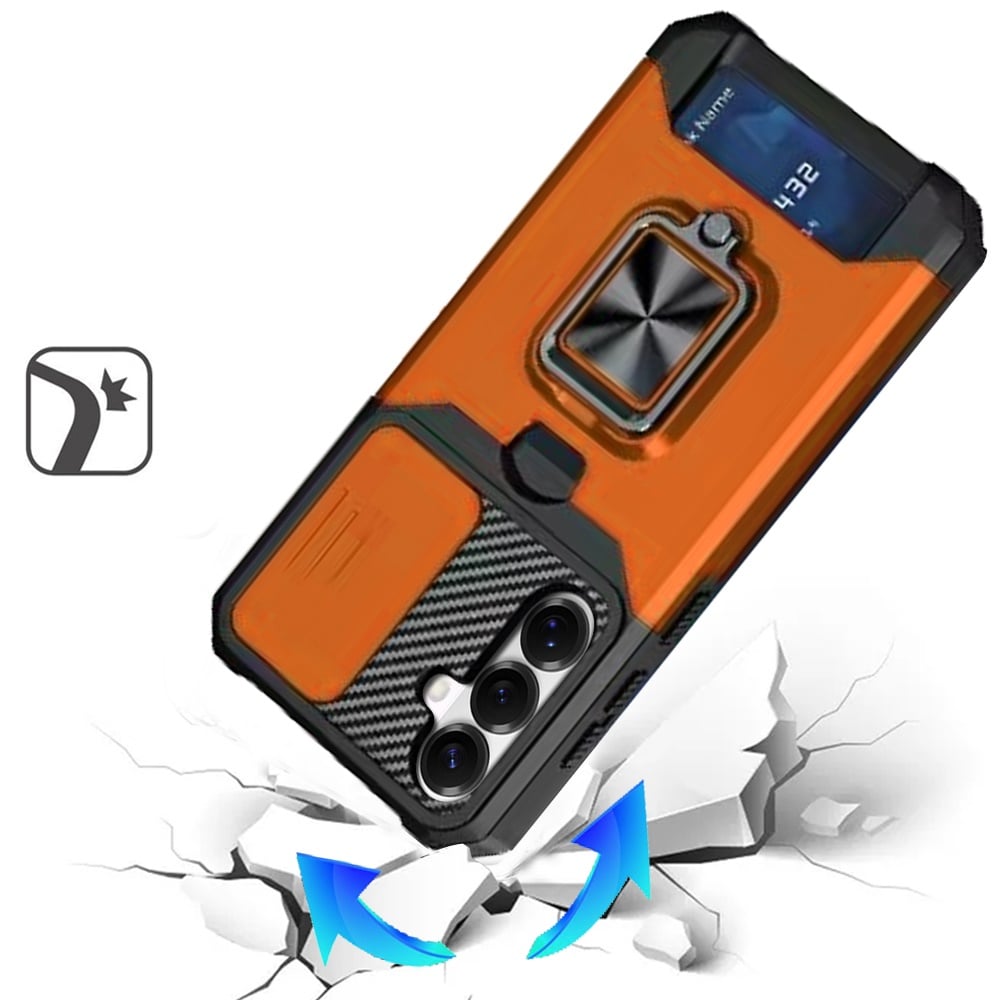 Phone Case for Samsung Galaxy S26 FE /S26 Fan Edition Card Holder Magnetic Ring Stand Shockproof Anti Slip Wallet Grip Protective Hybrid Design Cover