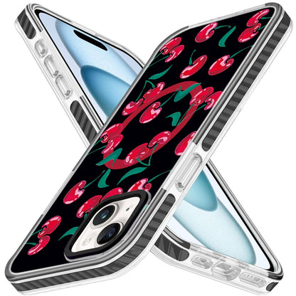 For iPhone 15 (6.1") Magnetic Hybrid Stylish Design IMD Pattern, Compatible with MagSafe, Slim TPU Case Cover