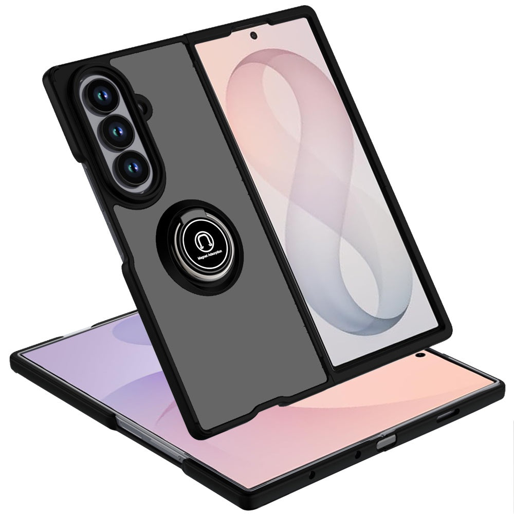 Phone Case for Samsung Galaxy Z Fold 8 Ultra Hybrid Magnetic Ring Stand TPU Hard Silicone Reinforced Bumper Shock Absorbing Matte Design Cover