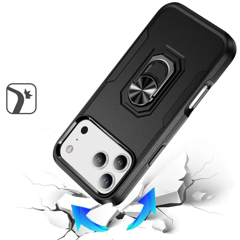 Phone Case for Apple iPhone 18 Pro Tough Hybrid Ring Stand Shockproof Rugged Grip Impact Resistant Hybrid Kickstand Heavy Duty Durable Cover