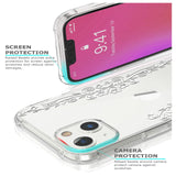 For Apple iPhone 15 Pro (6.1") Hybrid Trendy Image Patterns Design Transparent Hard Back Shockproof TPU Rubber  Phone Case Cover