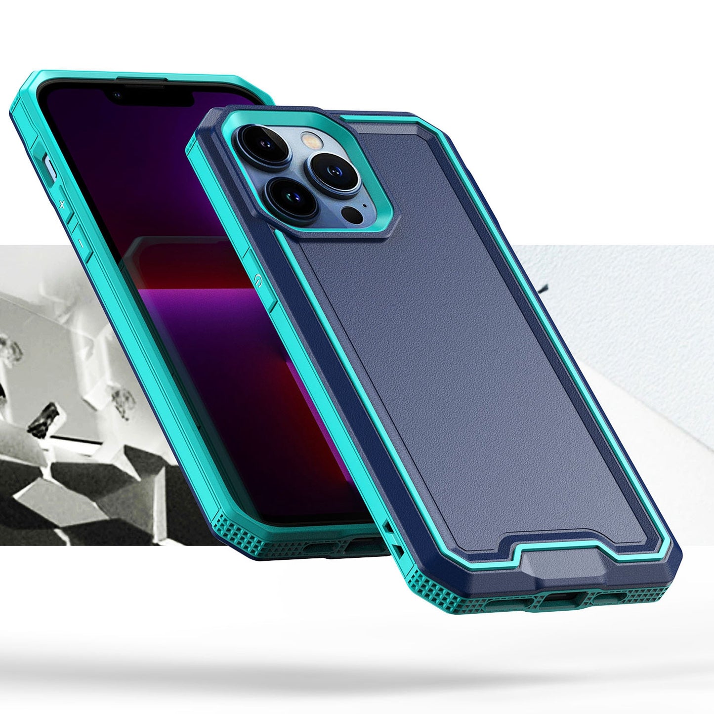 For Apple iPhone 16 (6.1") Modern Fused Hybrid Armor Hard PC TPU Rubber Slim Fit Shockproof Drop Protection Impact Case Cover